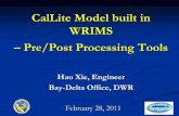 CalLite Model built in WRIMS – Pre/Post Processing Tools · 2016. 10. 19. · CI 73B StCr kind FLOW—CHANNEL' units CFS'} I Diversion fram Stony Creek inta Tehama—Col u: uni