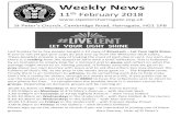 Weekly News...Weekly News 11th February 2018 St Peter’s hurch, a mbridge Road, Harrogate, HG1 1PB Last Sunday forty-five people bought a £2 copy of #LiveLent – Let Your Light