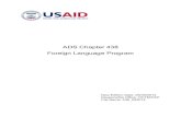 ADS Chapter 438 - Foreign Language Program · ADS Chapter 438 438.1 OVERVIEW Effective Date: 05/30/2014 This ADS chapter and uniform Department of State regulations in Volume 13,
