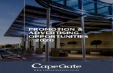 PROMOTION & ADVERTISING OPPORTUNITIES // 2020€¦ · AB1 Atrium Banners 1 Checkers Atrium on request on request Capegate Shopping Centre offers various advertising platforms inside