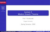 Lecture 4 Modern Growth Theories - Rutgers University · Lecture 4 Modern Growth Theories Prof. Paczkowski Reading Assignments Part I Reading Assignments Prof. Paczkowski (Rutgers
