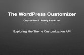 The WordPress Customizer - WordCamp Central · 2015. 8. 7. · •Interface too Cramped!” • “Customizer not mature enough!” • “Should be for styles, not content!” Criticisms