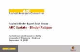 ARC Update - Binder Fatigue...2009/09/16  · Binder Fatigue Update • Background – Where we left off at the previous meeting • Binder Yield Energy Test (BYET) update – Fatigue