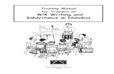 Training manual for trainers on Will Writing and Inheritance in … · Acknowledgements This manual contains information on wills and inheritance. It has been developed as a tool