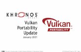 Vulkan Portability Update · This work is licensed under a Creative Commons Attribution 4.0 International License © The Khronos®Group Inc. 2021 -Page 1 Vulkan Portability Update