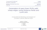 Generation of open foam RVEs with sharp edges using ......– Morphological parameters like face-by-cell count, edge-by-face count, interior angles match very well Kelvin cell Weaire-Phelan