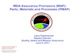 MDA Assurance Provisions (MAP)/ Parts, Materials and … · 2017. 6. 23. · 2 • Bottom Line Up Front (BLUF) • QS Organization Update • MDA Assurance Provisions (MAP) Rev B