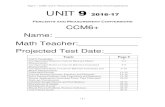 Measurement Conversions, Percents, Percent Applications UNIT 9 …jtownsendmath.weebly.com/.../unit_9_packet_ccm6__2016-17.pdf · 2018. 9. 4. · Page 13 -- CCM6+ Unit 9 –Measurement