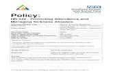 Policy - shsc.nhs.uk · Promoting Attendance and Managing Sickness Absence Nov 2020 Version 6 Policy: HR 042 - Promoting Attendance and Managing Sickness Absence Executive Director