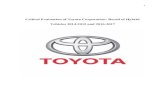 Critical Evaluation of Toyota Corporation: Recall of ......Toyota Motor Company is a Japanese based Automaker Company recognized globally as the market leader in the automobile industry.