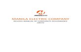 MANILA ELECTRIC COMPANY · 2017. 10. 4. · MANILA ELECTRIC COMPANY REVISED MANUAL OF CORPORATE GOVERNANCE (2017) MERALCO Revised Manual of Corporate Governance Page 2 of 35 TABLE