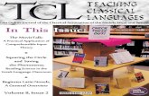 Teaching Classical Languages Volume 8, Issue 2 Front Matter i 8.2 Front Matter.pdfFront Matter iv Letter from the Editor Creating Engaged, Empathetic Students: Social Justice in the