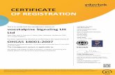 CERTIFICATE OF REGISTRATION · Main Site: Unit 1, Fulcrum 4, Solent Way, Whiteley, Hampshire PO15 7FT, United Kingdom has been registered by Intertek as conforming to the requirements
