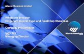 Wholesale Investor For personal use only Singapore Capital Expo … · 2014. 11. 6. · Singapore Capital Expo and Small Cap Showcase Company Presentation Iggy Tan Managing Director
