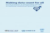 Making data count for all - Good practices in integrating gender in … · 2018. 6. 8. · aking data count for all: Good practices in integrating gender in national statistical systems