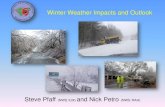 Winter Weather Impacts and OutlookWinter Weather Type & Impact Matrix Sleet will pack making plowing difficultimpacts Huge potential for sheets of ice, especially on bridges and elevated