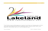 Performance Management Section D - Lakeland, Florida...Budget Hearing 26 Proposed CIP Prepared 24 New Capital Items 21 Capital Improvement Plan (CIP) Updated 23 Budget Kick-off Yes
