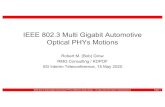 IEEE 802.3 Multi Gigabit Automotive Optical PHYs Motions...Version 3.8Version 2.5 IEEE 802.3 Multi Gigabit Automotive PHYs (OMEGA) Study Group IEEE 802.3 Ethernet Working Group –15