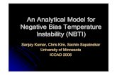 An Analytical Model for Negative Bias Temperature ...people.ece.umn.edu/groups/VLSIresearch/papers/...NBTI Overview Reaction-Diffusion (R-D) Model Our Analytical NBTI Model ... 0.6