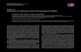 Editorial Advances in Antenna Array Processing for Radarpassive localization (J. Chen et al.), spectrum sensing under cognitive radar (M. S. Shbat et al.), transmit virtual aperture
