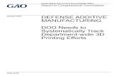 GAO-16-56, DEFENSE ADDITIVE MANUFACTURING: DOD ... October Report.pdfReport to Congressional Committees DEFENSE ADDITIVE MANUFACTURING DOD Needs to Systematically Track Department-wide