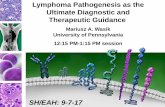 Ultimate Diagnostic and Therapeutic Guidance · 2020. 4. 15. · 1 Lymphoma Pathogenesis as the Ultimate Diagnostic and Therapeutic Guidance. Mariusz A. Wasik. University of Pennsylvania.