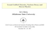 Oklahoma State University...Best fit values for fermion masses and mixings 22 23 Proton Decay Branching Ratios KSB, Bajc, Saad (2017) Hisano, Murayama, Yanagida (1993) Nath, Perez,