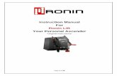Instruction Manual For Ronin Lift Your Personal Ascender · 2020. 4. 8. · Page 2 of 28 WARNING To avoid electrical shock, do not open the Ronin Lift’s front cover. Refer servicing