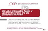OIE List of Antimicrobial Agents of Veterinary Importance and OIE … · OIE List ofAntimicrobial Agents of Veterinary Importance - Background • TheOIE list was developed by an