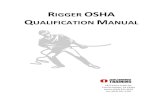 RIGGER OSHA QUALIFICATION MANUAL...ASME B30.20 – OSHA 1926.251 A key step in rigging is determining the weight of the load that will be hoisted. You can obtain the load's weight