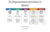 5S (Improvement activities) or Kaizen improvement... · 2020. 4. 19. · 5S (Improvement activities) or Kaizen Dr. Dinesh Kumar PIE, NITJSR. Excessive Setup Time. Cluttered Work Place.
