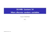 18.440: Lecture 14 .1in More discrete random variablesmath.mit.edu/~sheffield/440/Lecture14.pdf18.440: Lecture 14 More discrete random variables Scott She eld MIT 18.440 Lecture 14