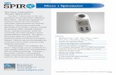 Micro 1 Spirometer · 2020. 4. 27. · Spirometer features a large backlit graphical display and flat touch sensitive keypad. Ease of use and functionality are combined in this modern