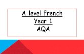 A level French Year 1 AQA - Spalding High School Level French AQA.pdf · The AQA French specification ... Paper 1: Listening, Reading and Writing. 2h30 100 marks 50% of A Level 1.