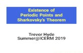 Existence of Periodic Points and Sharkovsky’s Theorem ...tghyde/Hyde -- Existence... · Existence of Periodic Points over R 3l5l7l9l l23l25l27l l43l45l47l Theorem (Sharkovsky, 1960’s)