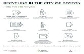 RECYCLING IN THE CITY OF BOSTON...RECYCLING IN THE CITY OF BOSTON CANS Aluminum and Tin Cans CARDBOARD Flattened cardboard boxes (no larger than 3 feet by 3 feet; must be bundled and