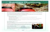 Rainwater Harvesting - Toronto and Region Conservation ...€¦ · Rainwater harvesting is the ancient practice of capturing and using rainwater, and it’s making a comeback! About