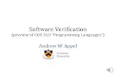 Software Verification - Computer Science Department at … · 2020. 10. 19. · Software Verification (preview of COS 510 “Programming Languages”) Andrew W. Appel Princeton University
