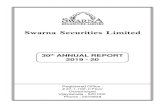Swarna Securities Limited...SWARNA SECUTITIES LIMITED 30 th ANNUAL REPORT 2 NOTICE NOTICE is hereby given that the Thirtieth Annual General Meeting of the members of the Company will