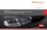 Series 227 ABSOLUTE Digimatic Micrometers with Adjustable … · 2019. 3. 7. · 227-217-20 0.8 - 1.2 in 415 g SPECIFICATIONS Digimatic micrometers with adjustable measuring force