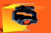 DREAMSPOT-18K · DREAMSPOT™18K is the first multifunctional moving head spot unit capable of continuous rotation on pan and tilt. Equipped with a CMY subtractive colour mixing system