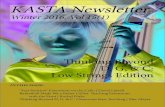 KASTA Newsletterkasta.org/newsletter_archive/2010/2016/kasta_2016_winter.pdf · 14 2016 KMEA ISW Schedule (Feb. 25-27) String Clinics and Performances kasta.org | 3 KASTA Newsletter
