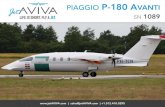 PIAGGIO P-180 AVANTI · 2020. 4. 1. · PIAGGIO P-180 AVANTI SN 1089  | sales@jetAVIVA.com | +1.512.410.0295