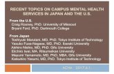 American College Health Association (ACHA) - RECENT ......RECENT TOPICS ON CAMPUS MENTAL HEALTH SERVICES IN JAPANAND THE U.S. ACHA 2017.6.1. From the U.S. Craig Rooney, PhD. University