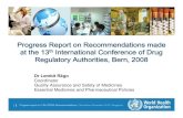 Progress Report on Recommendations made at the 13th ...-WHO monographs on selected medicinal plants, volume 4, 2009, and WHO monographs on selected medicinal plants commonly used in