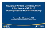 Malignant Middle Cerebral Artery Infarction and Role of ......Malignant Middle Cerebral Artery Infarction and Role of Decompressive Hemicraniectomy Amrendra Miranpuri, MD Surgical