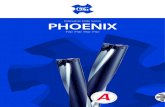 PHOENIX...Using same insert to both center and peripheral cutting edges to simplify tool management. Features : PHOENIX P2D/3D/4D/5D Economical 4-corner design 1 2 The high precision