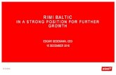 4 CMD 2016 Rimi Baltic breakout FINAL - ICA Gruppen...• Convert 17 Hypermarkets (HM) and 5 Supermarkets (SM) cooling systems to CO2 based systems in 2017 • Target to convert all