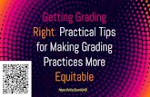 Equitable Practices More for Making Grading Right: Practical ......Grading classwork/homework for completion provides a grade for effort/behavior Grading for correct work sends the
