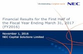 Financial Results for the First Half of the Fiscal Year Ending ...pdf.irpocket.com/C8793/irQp/Upeh/k4qS.pdf1. Financial Results for the First Half of FY2016 1）Highlights of Consolidated
